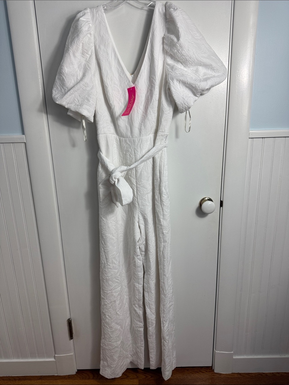 NWT Lilly Pulitzer Kirrabelle Jumpsuit Resort White Pineapple Pucker Jacquard 14 - Picture 2 of 16